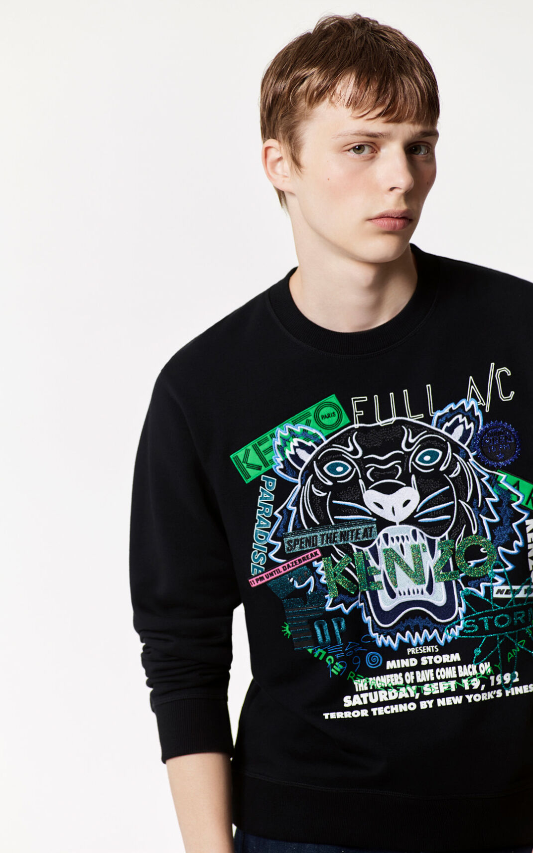 Sweatshirt Kenzo Tiger x Flyer Masculino - Pretas | 420DJEWYZ